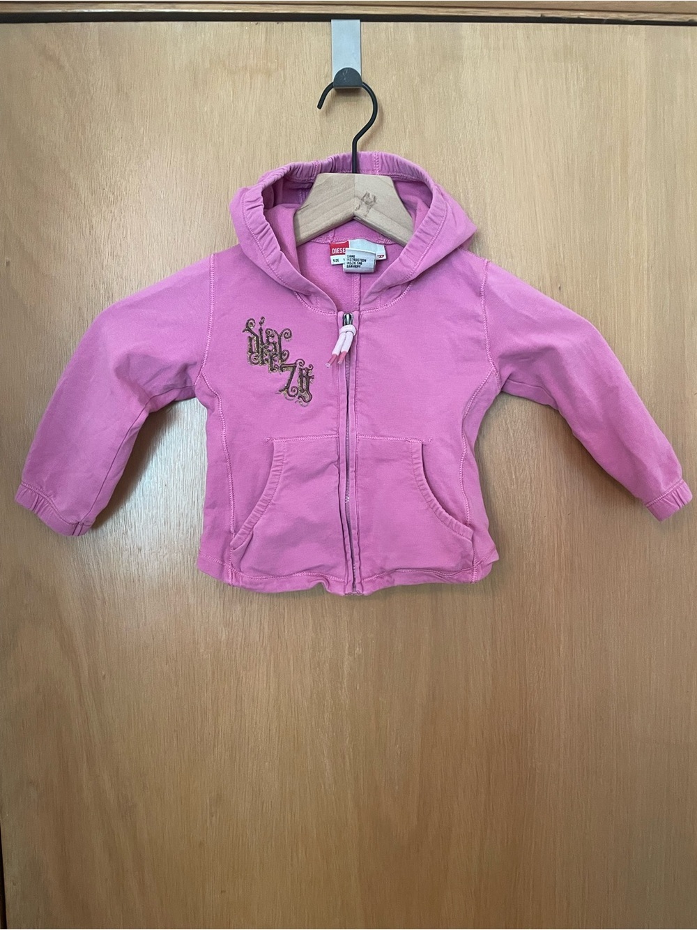 Diesel Baby 12mo Pink Zip Up Sweater
